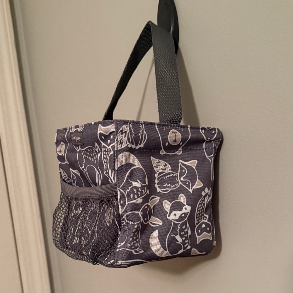 Thirty-One Gray Animal Pattern Cosmetic Bag